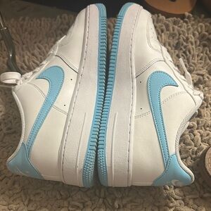 Nike White and Blue Sneakers